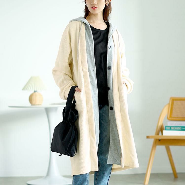 大きいサイズ レディース 裏シャギーバイカラーロングパーカー　goldy-1610 オフホワイト