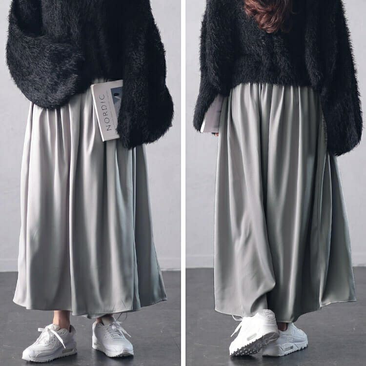 大きいサイズ レディース ラップギャザースカーチョ　nw-24041