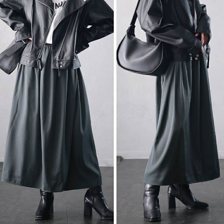 大きいサイズ レディース ラップギャザースカーチョ　nw-24041