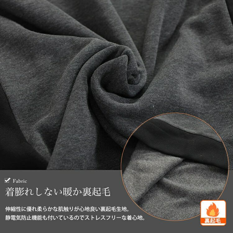 大きいサイズ レディース 裏起毛配色パーカーワンピース　plan-460014