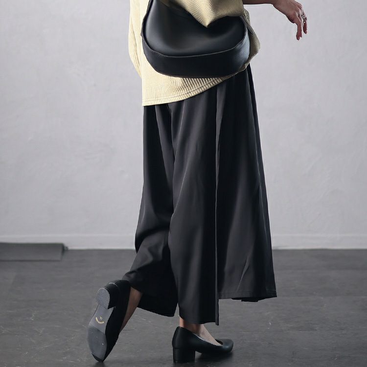 大きいサイズ レディース タックフレアレイヤードサルエルパンツ u2