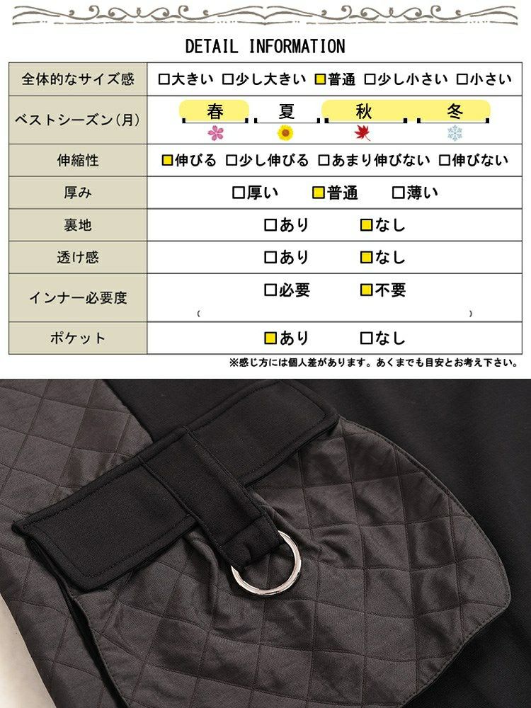 大きいサイズ レディース キルト配色ビッグポケットフーディーワンピース　u2-0099