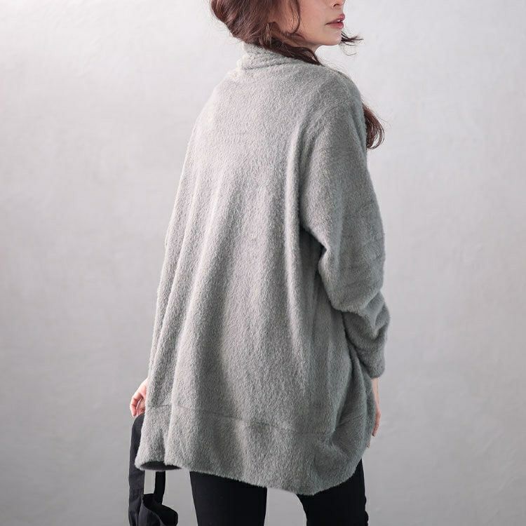 大きいサイズ レディース シャギーニットガウンカーディガン　jp508