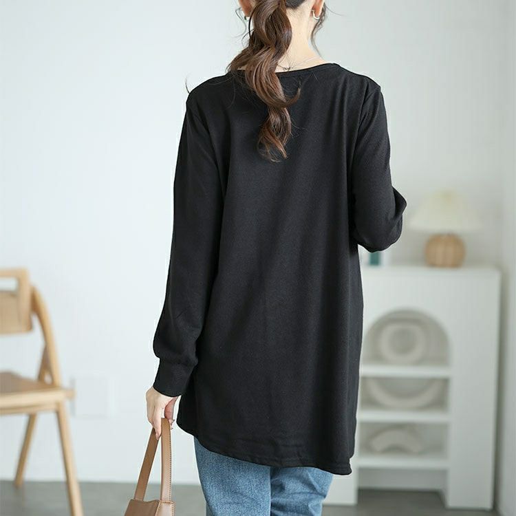 大きいサイズ レディース ウエストシャーリングアシメトップス　jp514