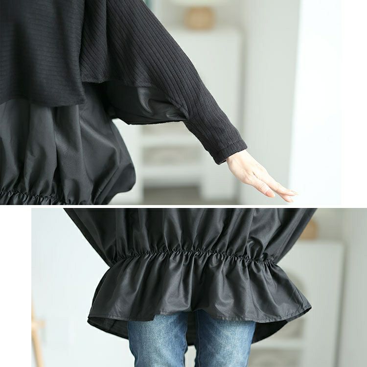 大きいサイズ レディース 裾シャーリングドルマントップス　jp513