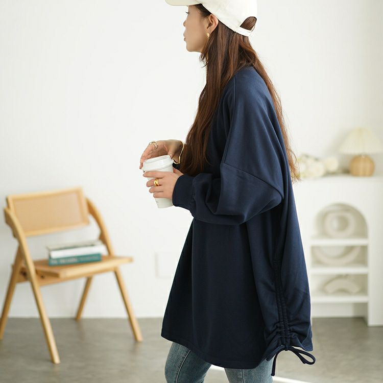 大きいサイズ レディース Vネックサイドドロストプルオーバー　bai-0165