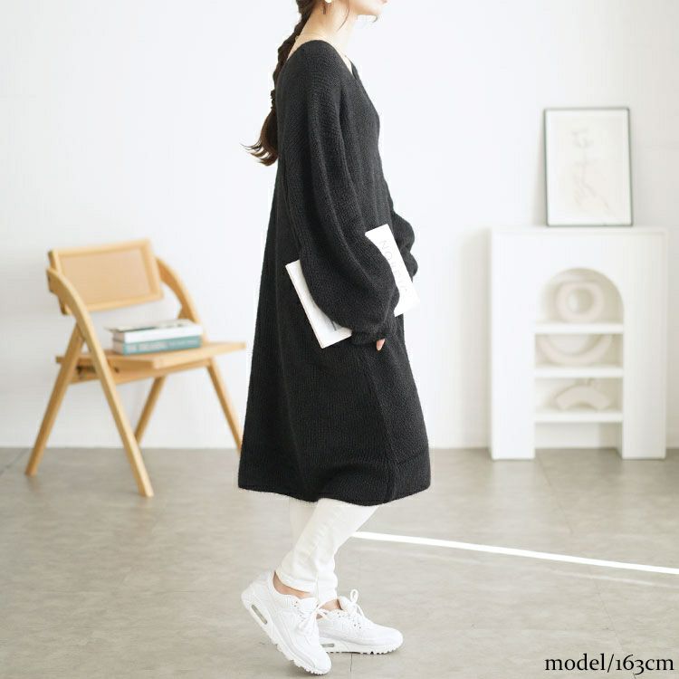 イベントセール】 大きいサイズ レディース Vネックニットチュニック