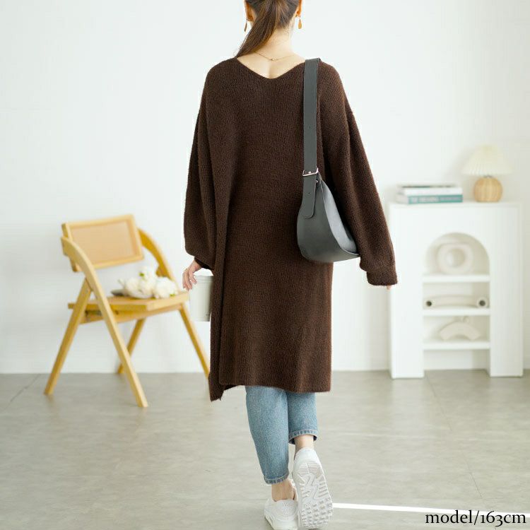 イベントセール】 大きいサイズ レディース Vネックニットチュニック