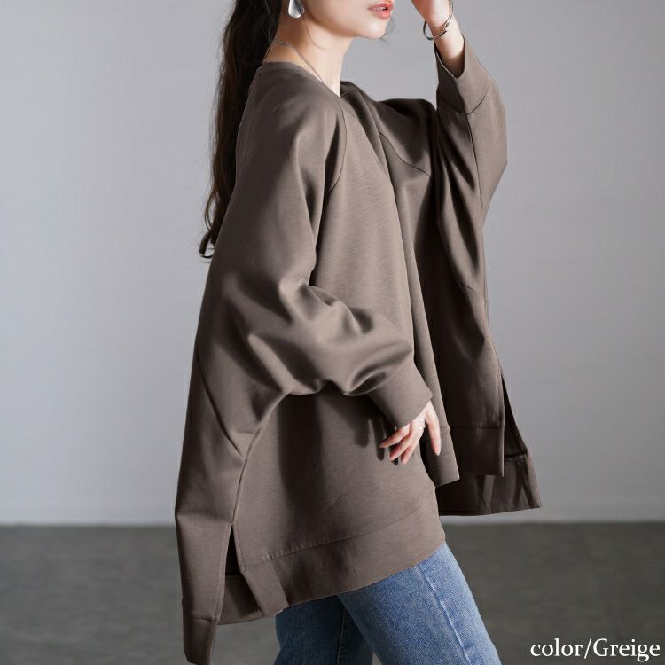 大きいサイズ レディース Vネックワイドドルマンプルオーバー　maru-30078