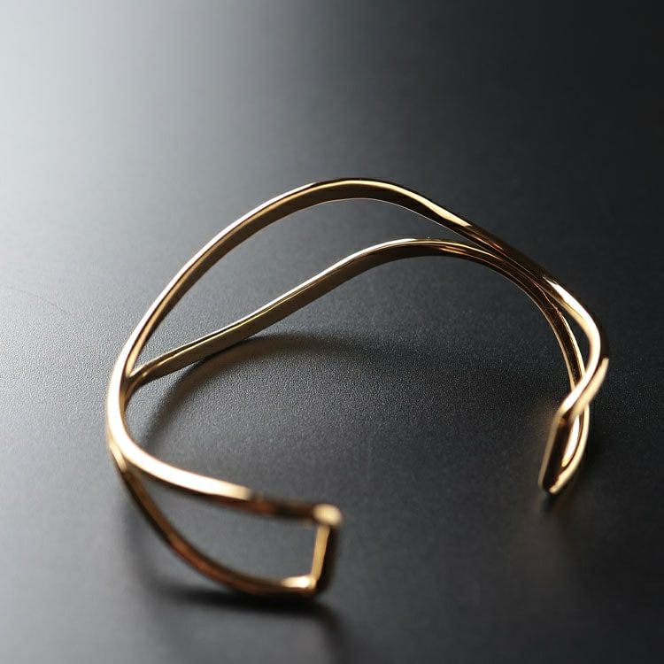 大きいサイズ レディース 2連ウェーブバングル　okbg265-38 【メール便可】