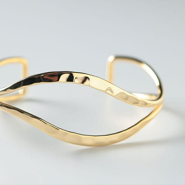 大きいサイズ レディース 2連ウェーブバングル　okbg265-38 【メール便可】