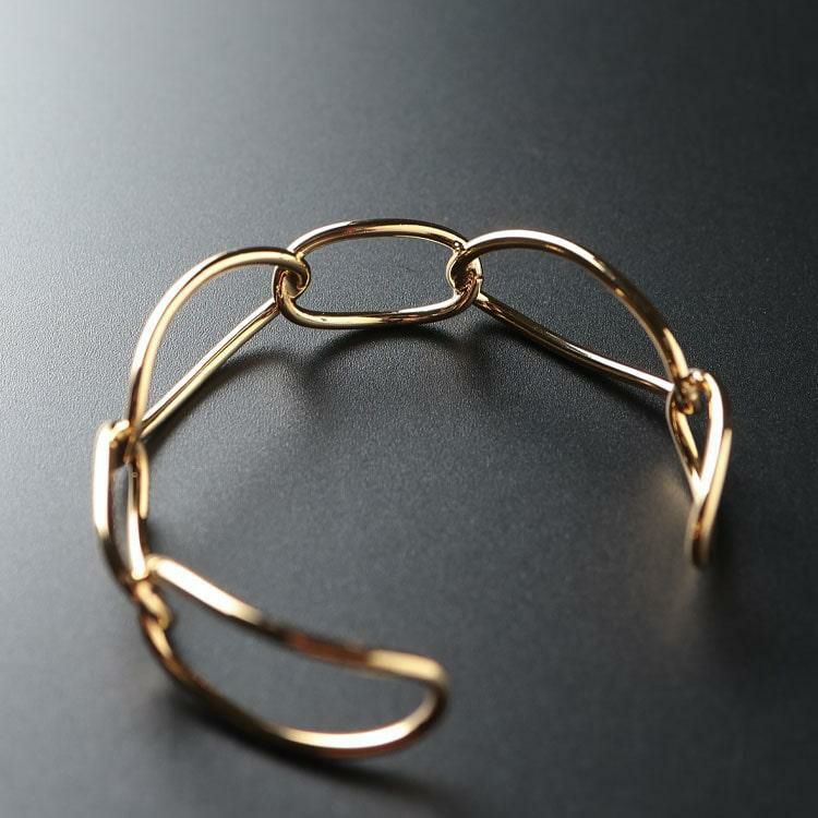 大きいサイズ レディース チェーン風バングル　okbg265-39 【メール便可】 ゴールド