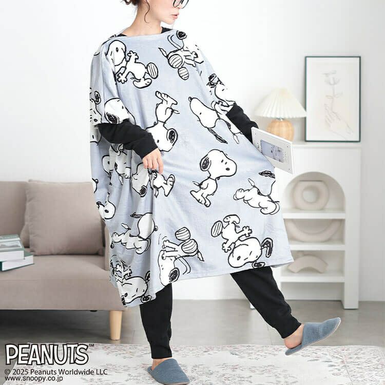 大きいサイズ レディース スヌーピー総柄あったかルームウェア　cpdai-653329