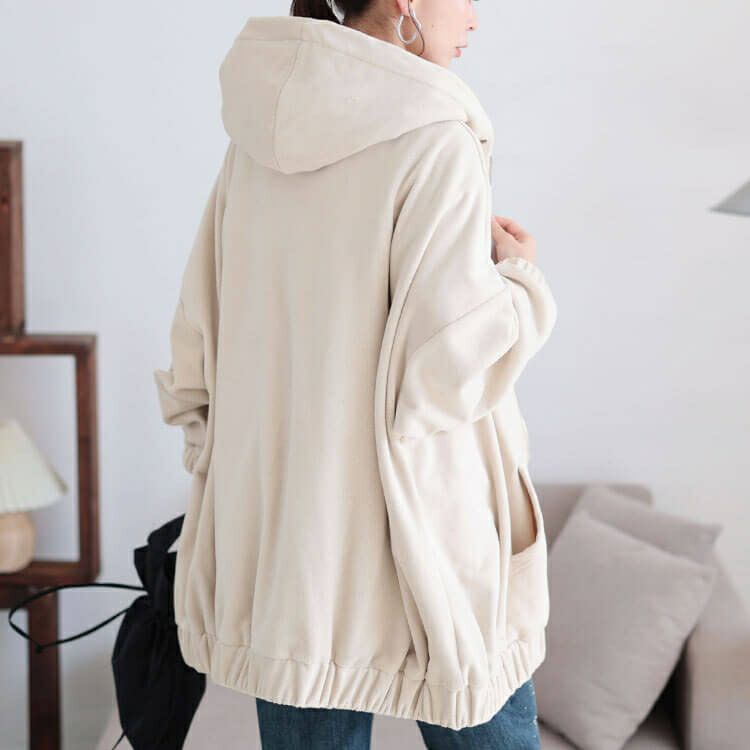 大きいサイズ レディース 両面フリースZIPワイドパーカー　maru-30068