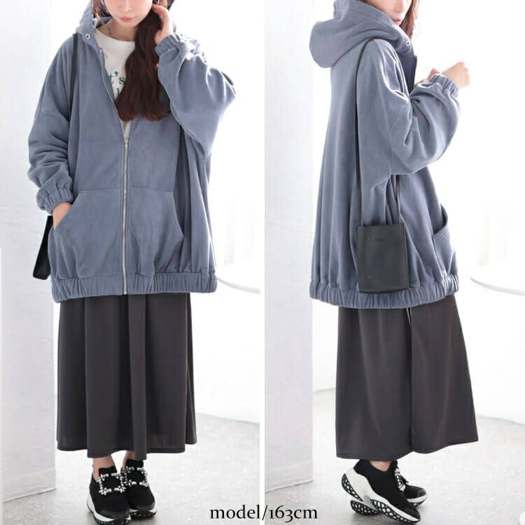 イベントセール】 大きいサイズ レディース 両面フリースZIPワイド