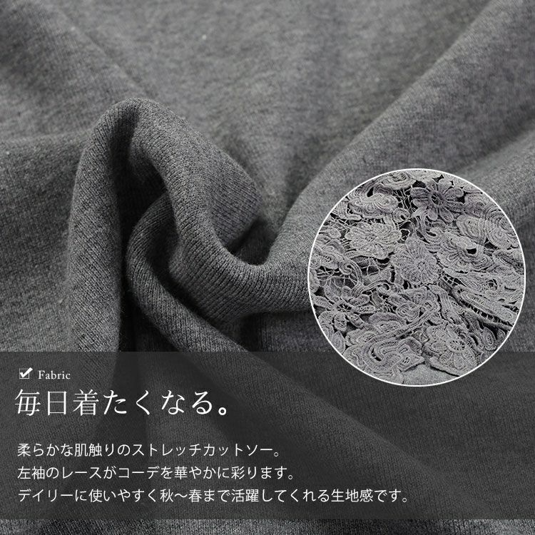 大きいサイズ レディース 肩レースVネックドルマンプルオーバー　jp517