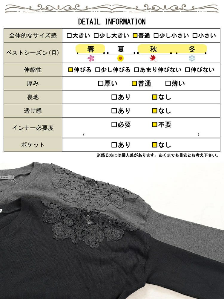 大きいサイズ レディース 肩レースVネックドルマンプルオーバー　jp517