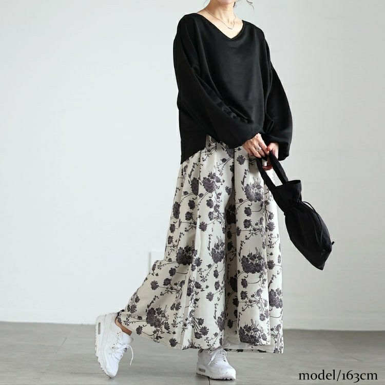 大きいサイズ レディース ブーケ柄Vネックドッキングワンピース　sw-0700