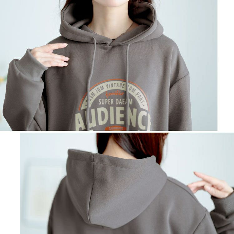 大きいサイズ レディース ロゴスウェットパーカー　goldy-1620