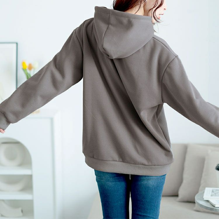 大きいサイズ レディース ロゴスウェットパーカー　goldy-1620