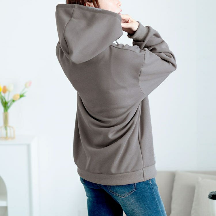 大きいサイズ レディース ロゴスウェットパーカー　goldy-1620