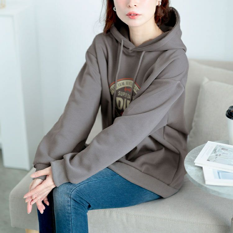 大きいサイズ レディース ロゴスウェットパーカー　goldy-1620