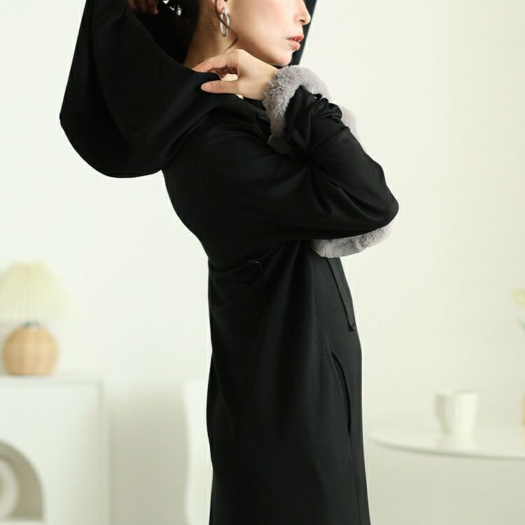 大きいサイズ レディース マーメイドパーカーワンピース　maru-30082