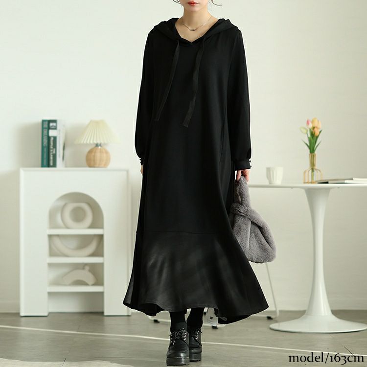 大きいサイズ レディース マーメイドパーカーワンピース　maru-30082