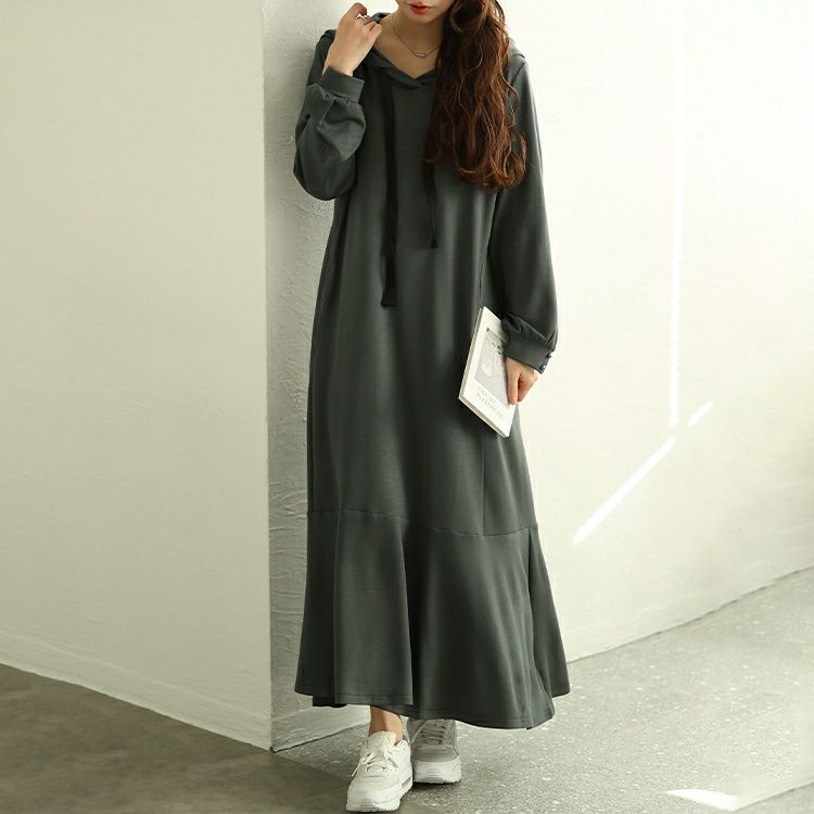 大きいサイズ レディース マーメイドパーカーワンピース　maru-30082