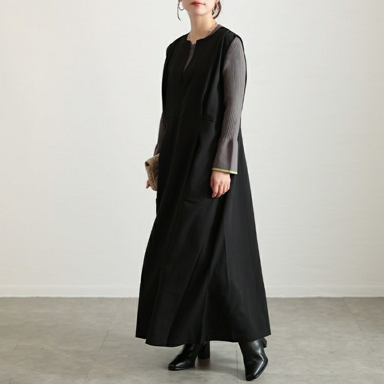 大きいサイズ レディース ウエストタックフレアジャンパースカート　maru-30094