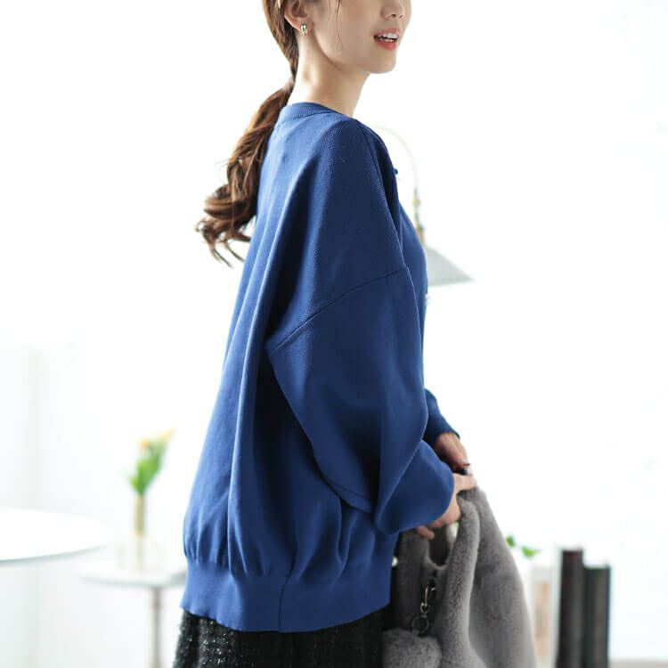 大きいサイズ レディース パールボタンニットカーディガン　bro-0059