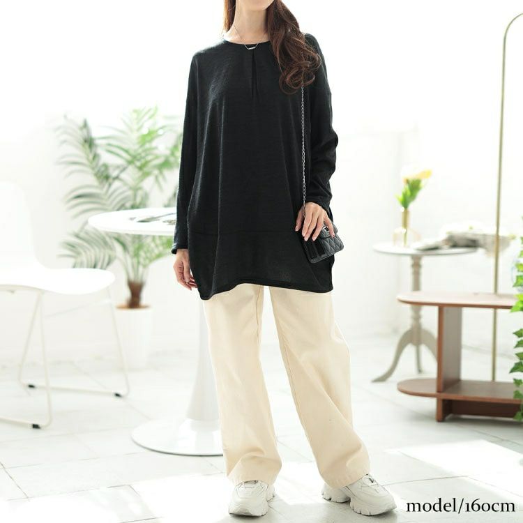 大きいサイズ レディース 胸タックコクーン切り替えプルオーバー　cast-5552007 【メール便可】