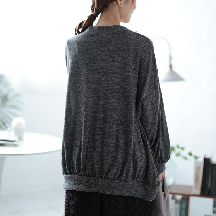 大きいサイズ レディース Vネック裾ギャザーカーディガン　cast-5552006