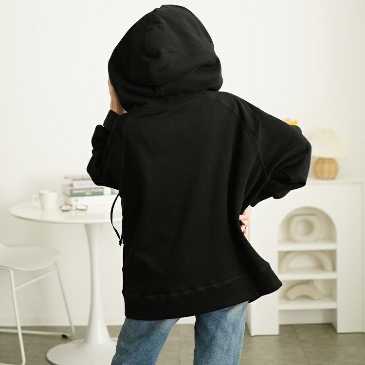 大きいサイズ レディース 裏起毛ビッグフードドルマンZIPパーカー　maru-30084