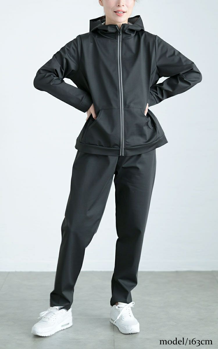 大きいサイズ レディース 超発汗！着るだけダイエットポケット付きパーカーサウナスーツ　goldy-1600