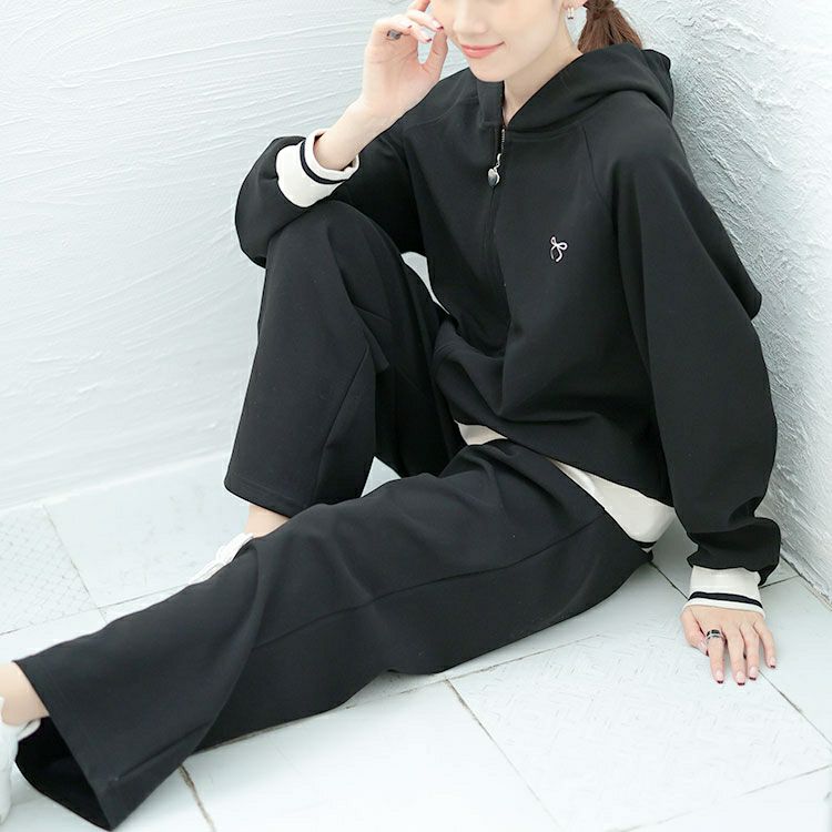 大きいサイズ レディース ジップアップパーカーセットアップ goldy