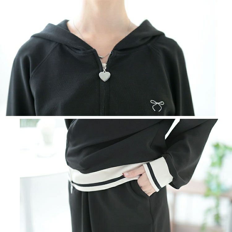 大きいサイズ レディース ジップアップパーカーセットアップ　goldy-1629