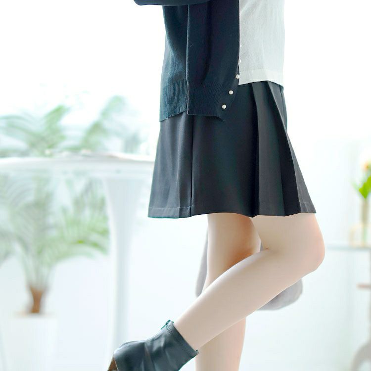 大きいサイズ レディース インパン裏地付フロントプリーツミニスカート　goldy-1626 【メール便可】