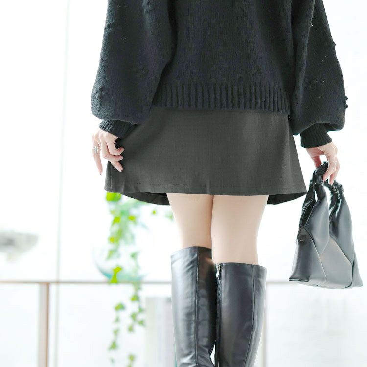 大きいサイズ レディース インパン裏地付フロントプリーツミニスカート　goldy-1626 【メール便可】