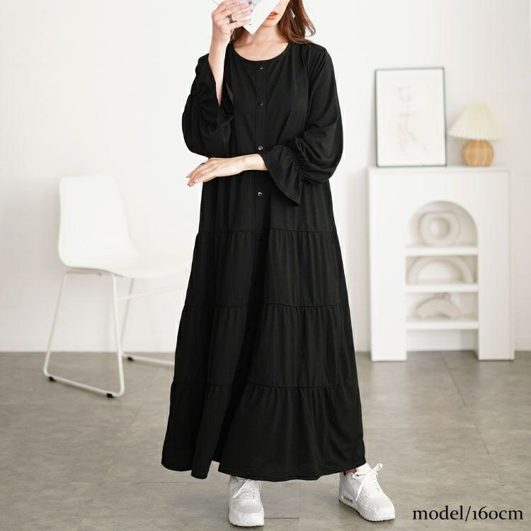 大きいサイズ レディース キャンディスリーブティアードワンピース　cast-5552013