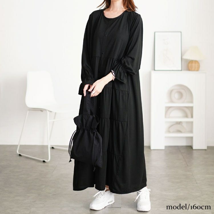 大きいサイズ レディース キャンディスリーブティアードワンピース　cast-5552013