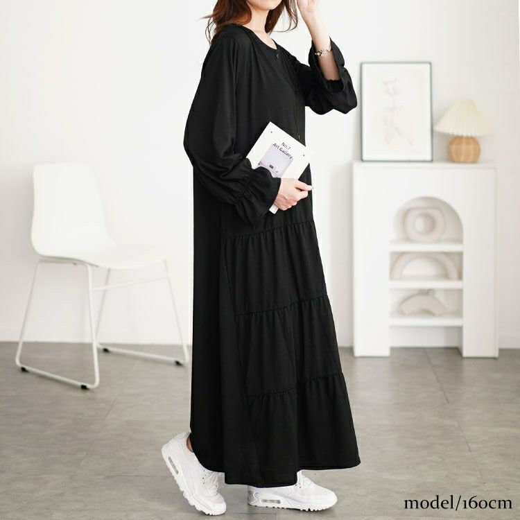 大きいサイズ レディース キャンディスリーブティアードワンピース　cast-5552013