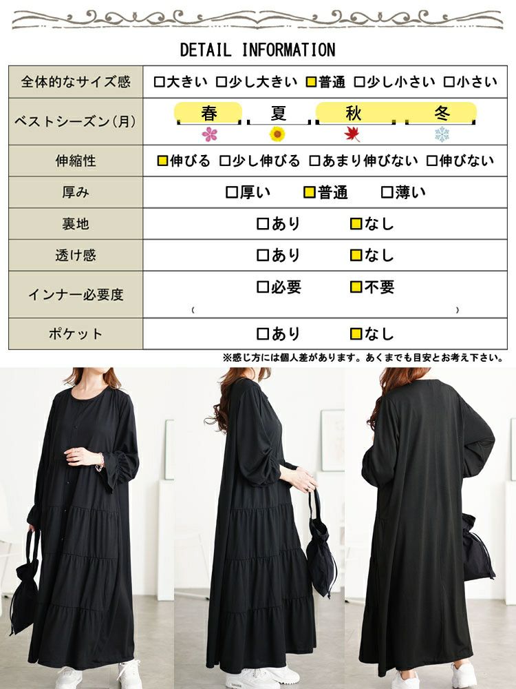 大きいサイズ レディース キャンディスリーブティアードワンピース　cast-5552013