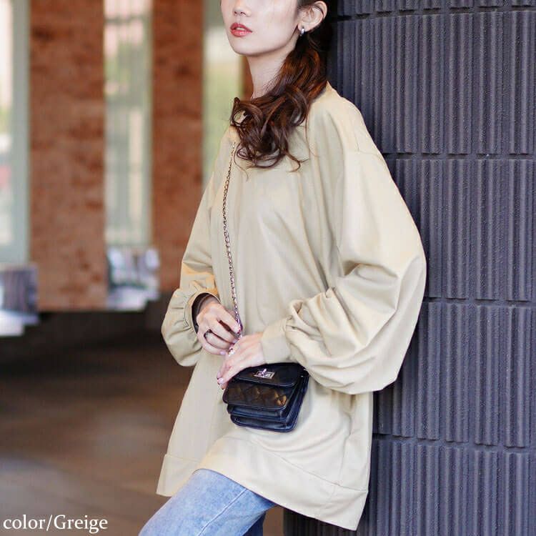 大きいサイズ レディース ボリュームスリーブワイドプルオーバー　maru-30113 【メール便可】