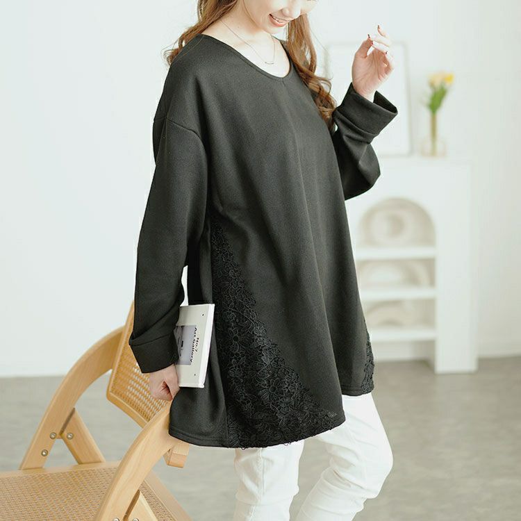 大きいサイズ レディース サイドレース切り替えチュニック　cast-5552002