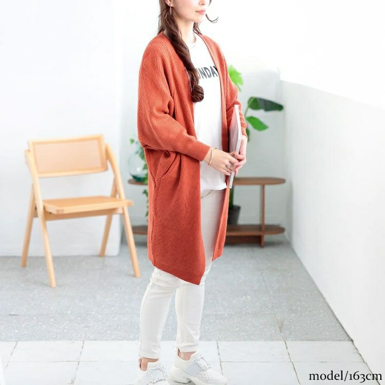 大きいサイズ レディース ニットドルマントッパーカーディガン　goldy-1635