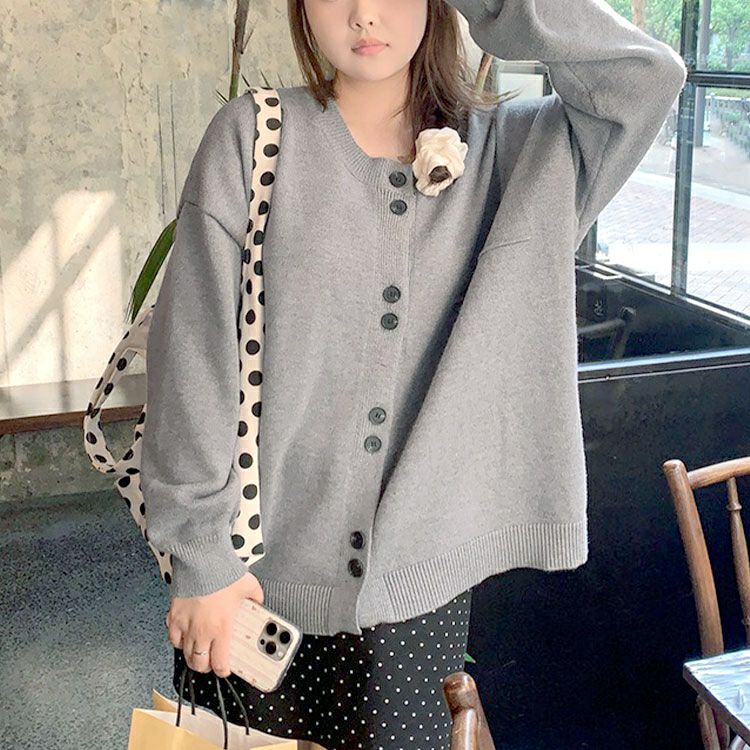 大きいサイズ レディース オーバーサイズニットカーディガン　goldy-1633