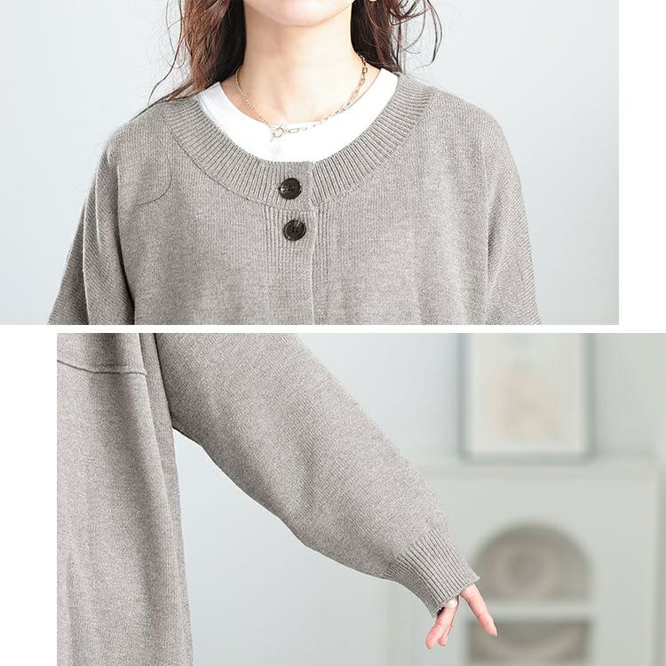 大きいサイズ レディース オーバーサイズニットカーディガン　goldy-1633