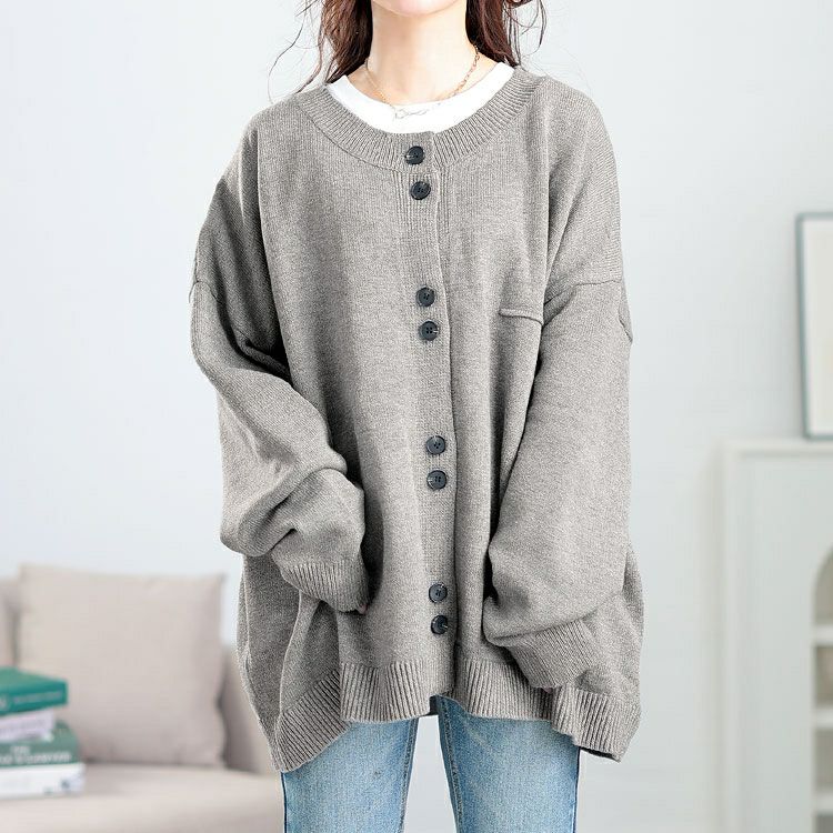 大きいサイズ レディース オーバーサイズニットカーディガン　goldy-1633