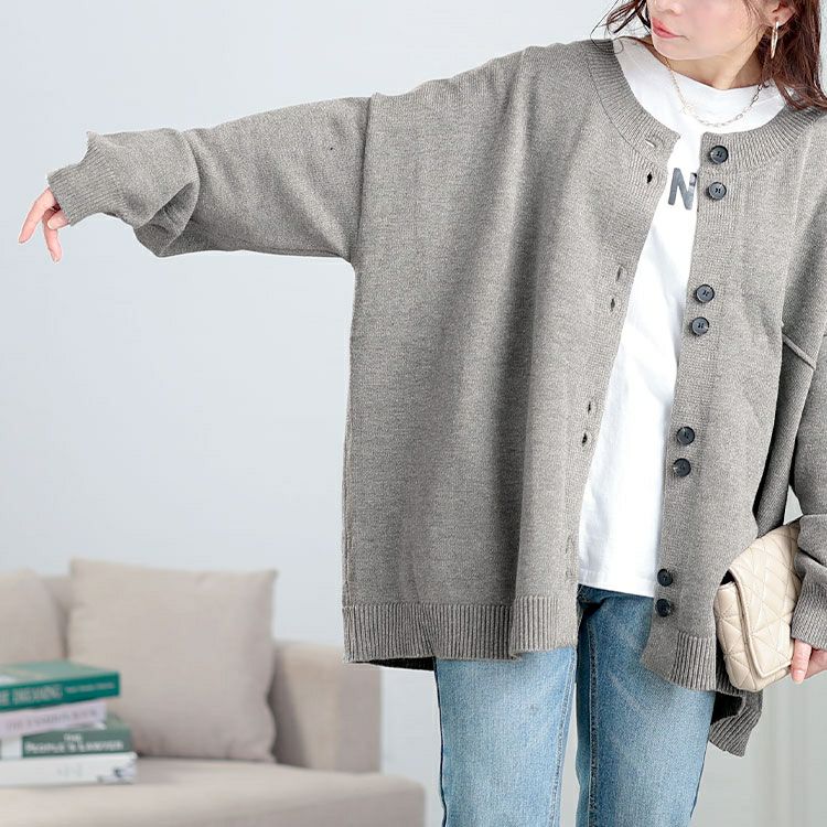 大きいサイズ レディース オーバーサイズニットカーディガン　goldy-1633